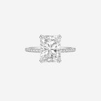 4.22ct Radiant Cut Lab Grown Diamond Ring With Diamond Shoulders - Platinum