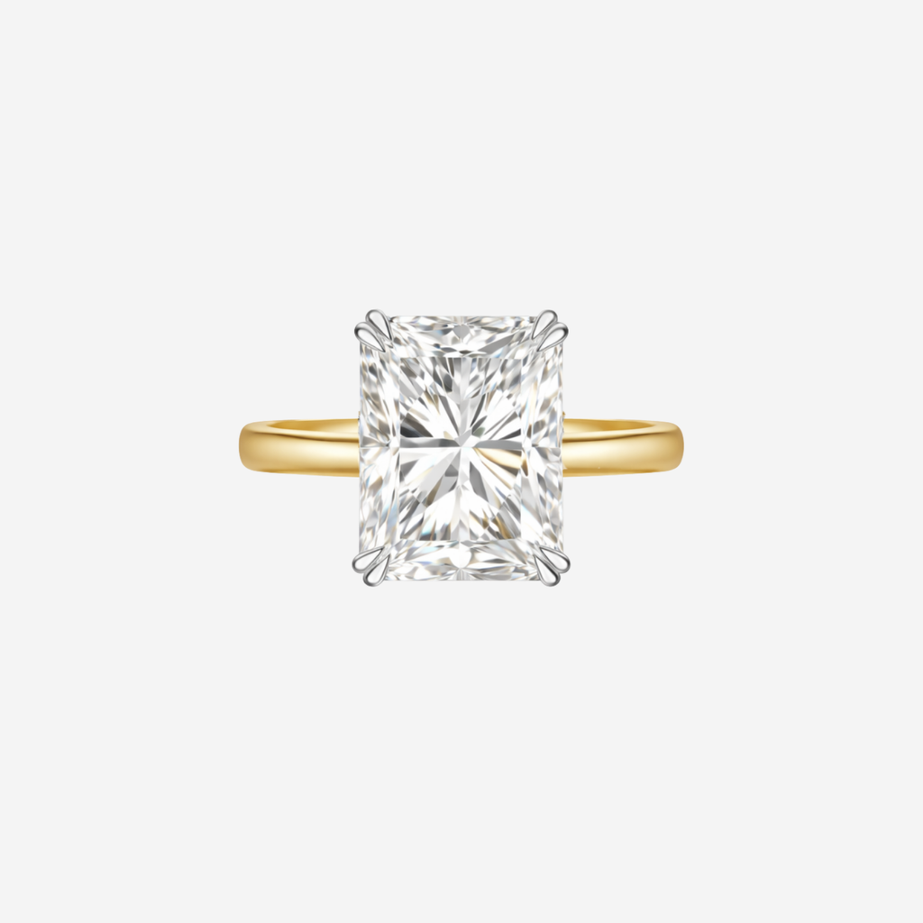 5.03ct Radiant Cut Lab Grown Diamond Ring - 18ct Yellow Gold