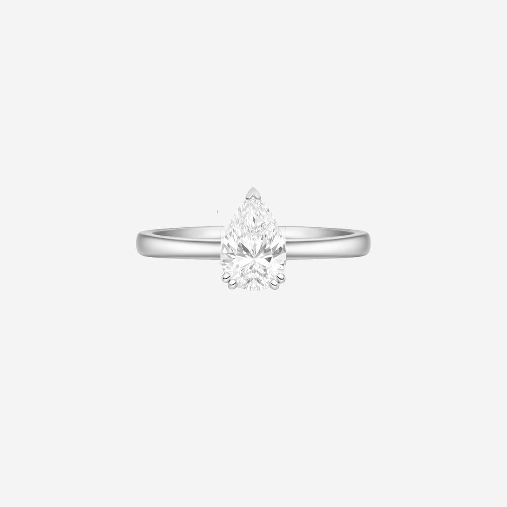 1.00ct Pear Cut Lab Grown Diamond Ring - 9ct White Gold