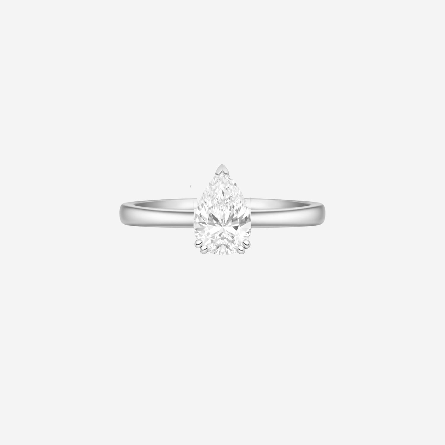 1.00ct Pear Cut Lab Grown Diamond Ring - 9ct White Gold