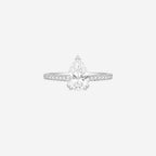 2.26ct Pear Cut Lab Grown Diamond Ring With Diamond Shoulders - 18ct White Gold