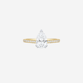 2.26ct Pear Cut Lab Grown Diamond Ring With Diamond Shoulders - 9ct Yellow Gold