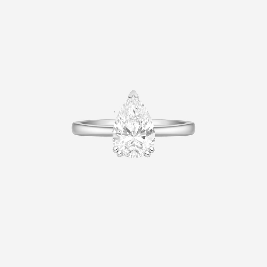 3.09ct Pear Cut Lab Grown Diamond Ring - 9ct White Gold