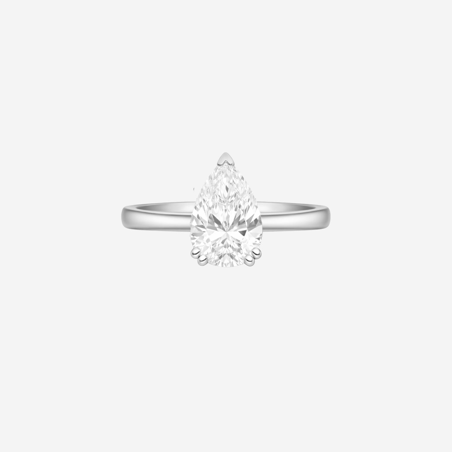 3.09ct Pear Cut Lab Grown Diamond Ring - 9ct White Gold