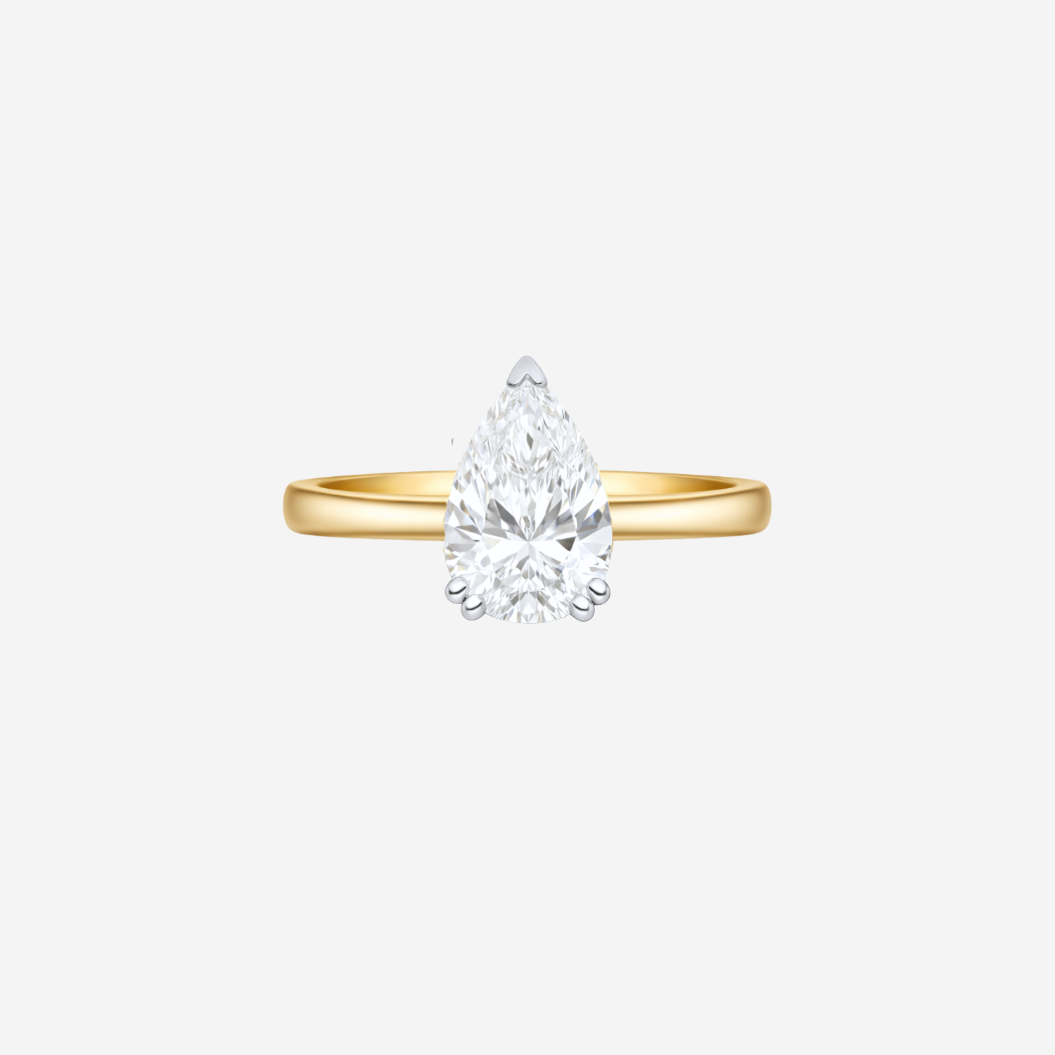 3.09ct Pear Cut Lab Grown Diamond Ring - 9ct Yellow Gold