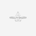 4.38ct Pear Cut Lab Grown Diamond Ring With Diamond Shoulders - Platinum