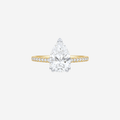 4.38ct Pear Cut Lab Grown Diamond Ring With Diamond Shoulders - 9ct Yellow Gold