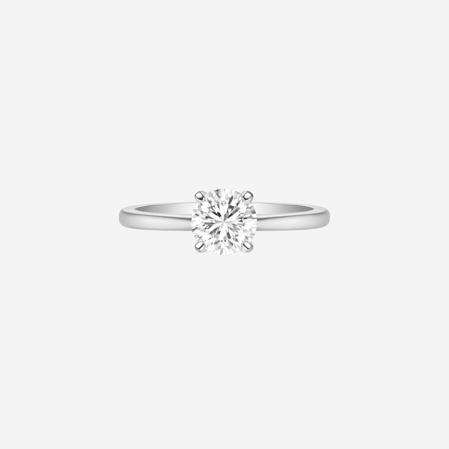 1.00ct Round Cut Lab Grown Diamond Ring - 9ct White Gold