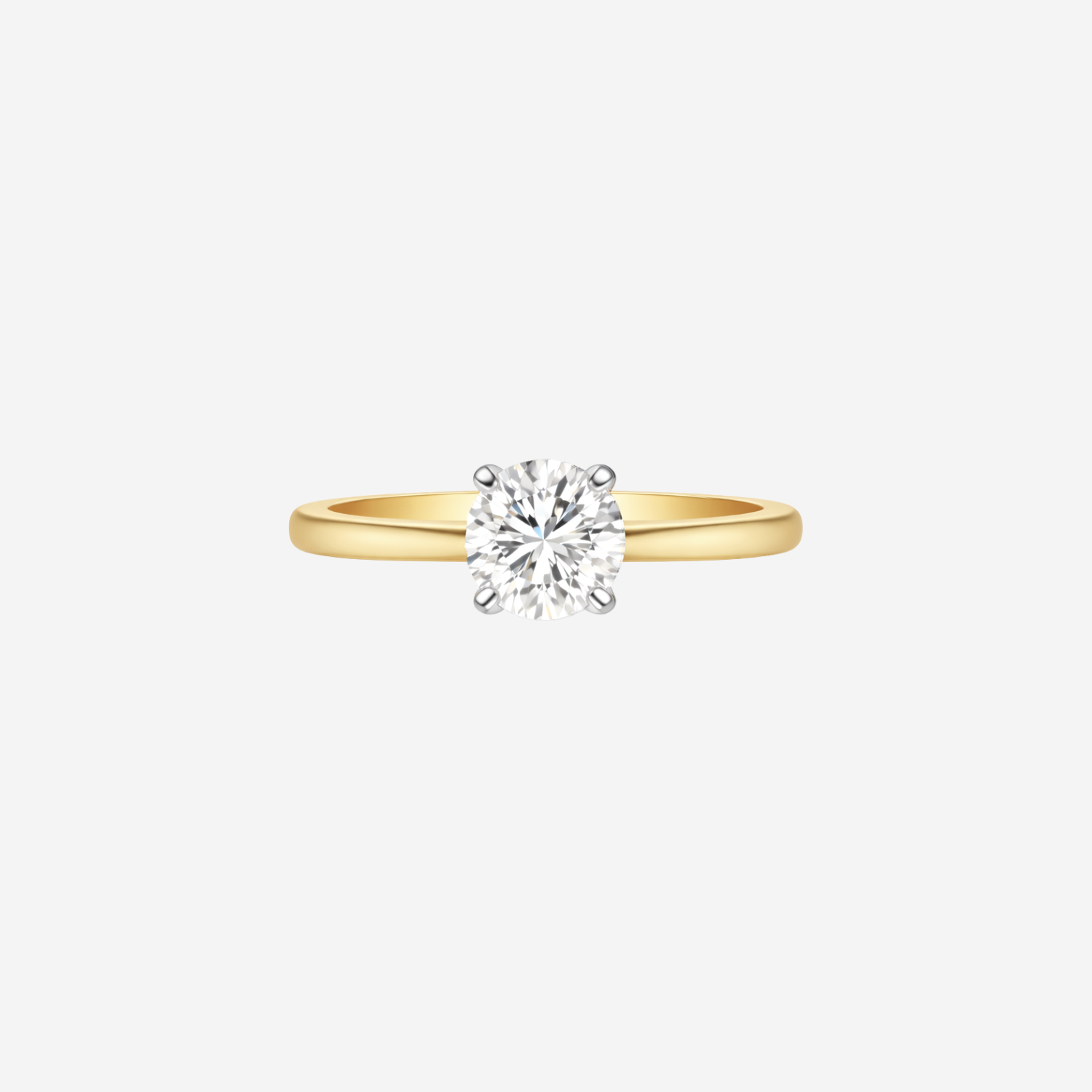 1.00ct Round Cut Lab Grown Diamond Ring - 9ct Yellow Gold