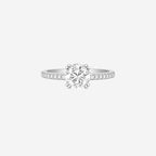 2.27ct Round Cut Lab Grown Diamond Ring with Diamond Shoulders - 18ct White Gold