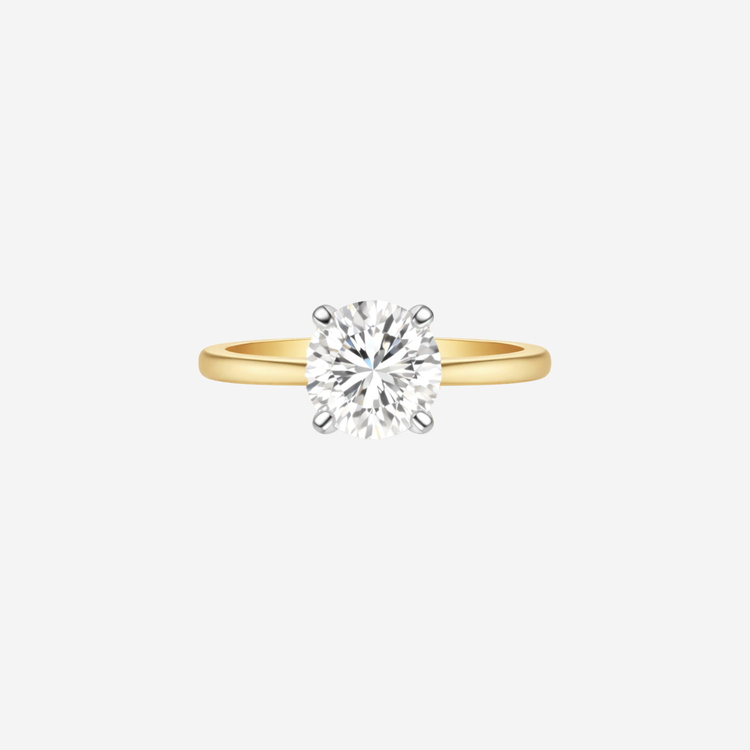 3.08ct Round Cut Lab Grown Diamond Ring - 9ct Yellow Gold