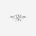 4.18ct Round Cut Lab Grown Diamond Ring with Diamond Shoulders - Platinum
