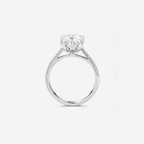 2.20ct Oval Cut Lab Grown Diamond Ring with Diamond Shoulders - 9ct White Gold