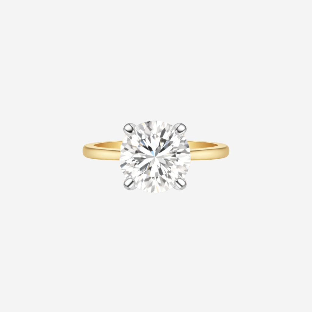 5.05ct Round Cut Lab Grown Diamond Ring - 18ct Yellow Gold