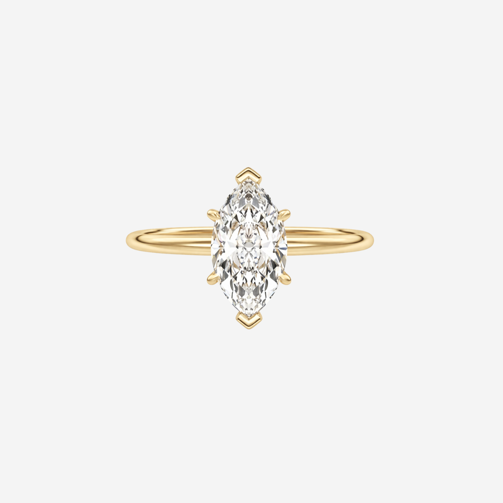 3.00ct Marquise Cut Lab Grown Diamond Ring - 18ct Yellow Gold