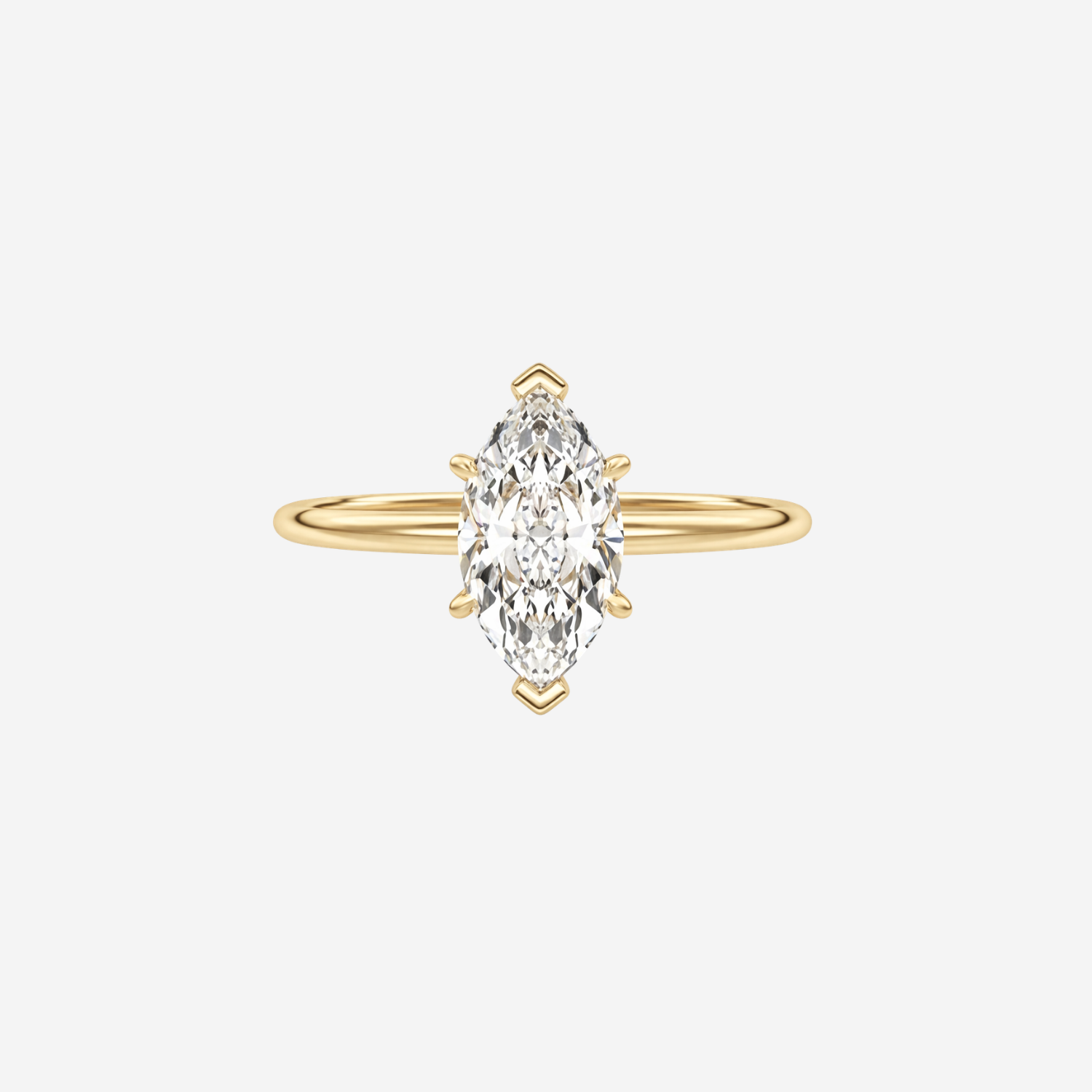 3.00ct Marquise Cut Lab Grown Diamond Ring - 18ct Yellow Gold