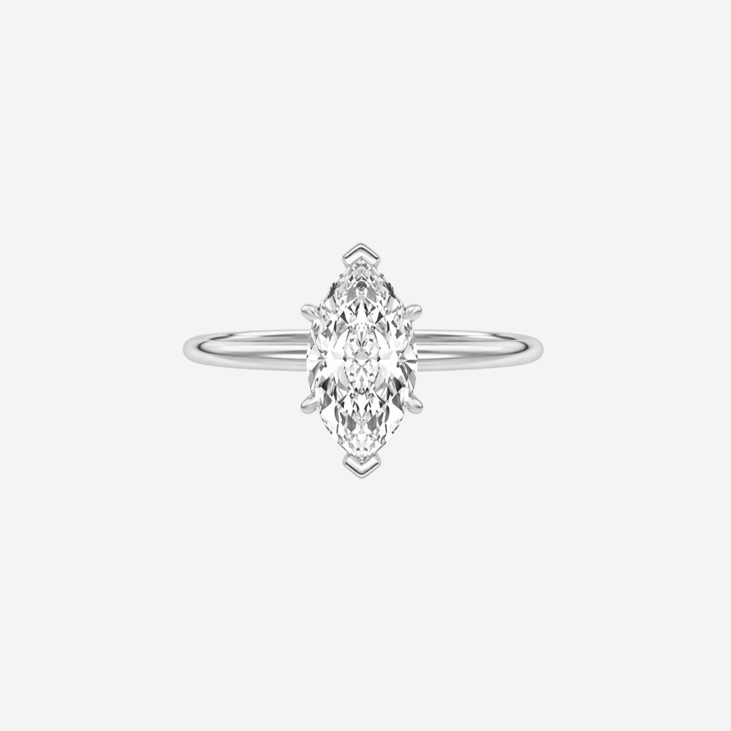 3.00ct Marquise Cut Lab Grown Diamond Ring - 18ct White Gold