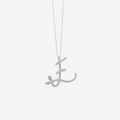 3/4 Inch Winged Full  Diamond Initial Necklace - 18ct Gold