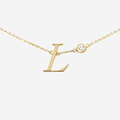 Initial Necklace With Dainty Diamond - 18ct Gold