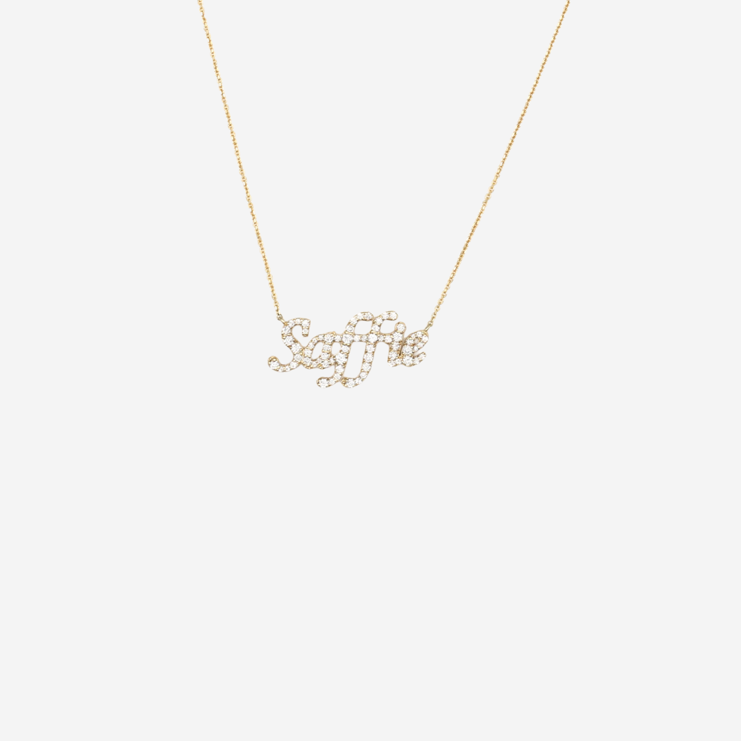 Full Diamond Name Necklace - 18ct Gold