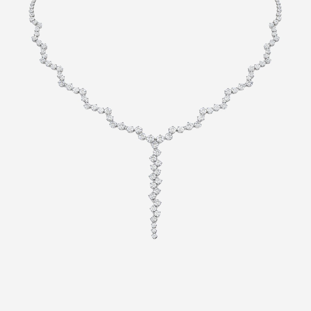 Fancy Lab Grown Diamond Collar Necklace - 9ct White Gold