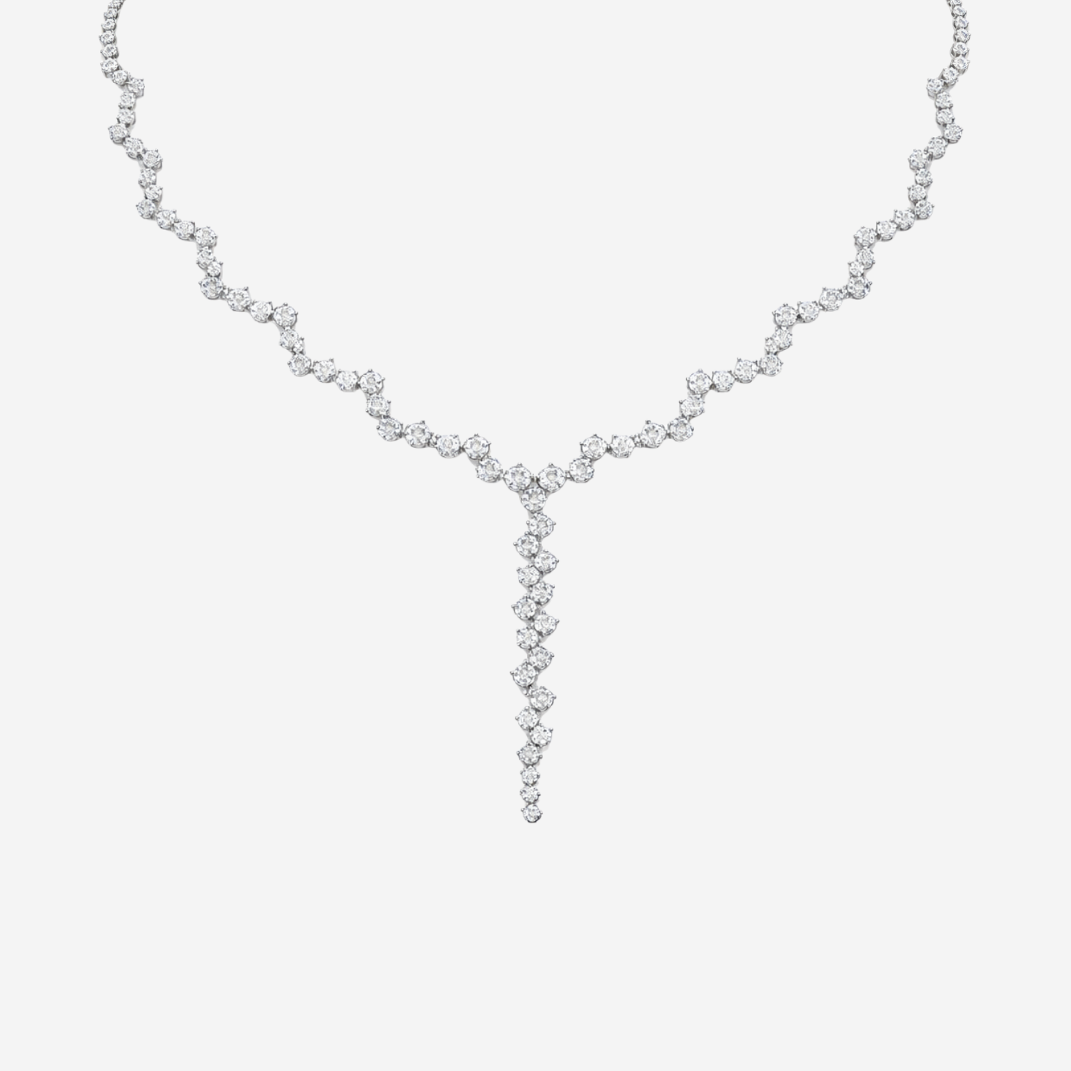 Fancy Lab Grown Diamond Collar Necklace - 9ct White Gold