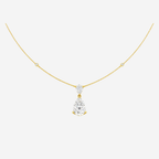 4.00ct Lab Grown Diamond Pear Drop Necklace - 9ct Yellow Gold
