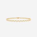 5.00ct Lab Grown Diamond Bezel Set Heart Tennis Bracelet - 18ct Gold