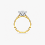 4.27ct Oval Cut Lab Grown Diamond Ring with Diamond Shoulders - 9ct Yellow Gold