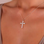 2ct Lab Grown Diamond Cross Necklace - 9ct Yellow Gold