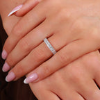 Brilliant Cut Double Row Diamond Claw Set Band