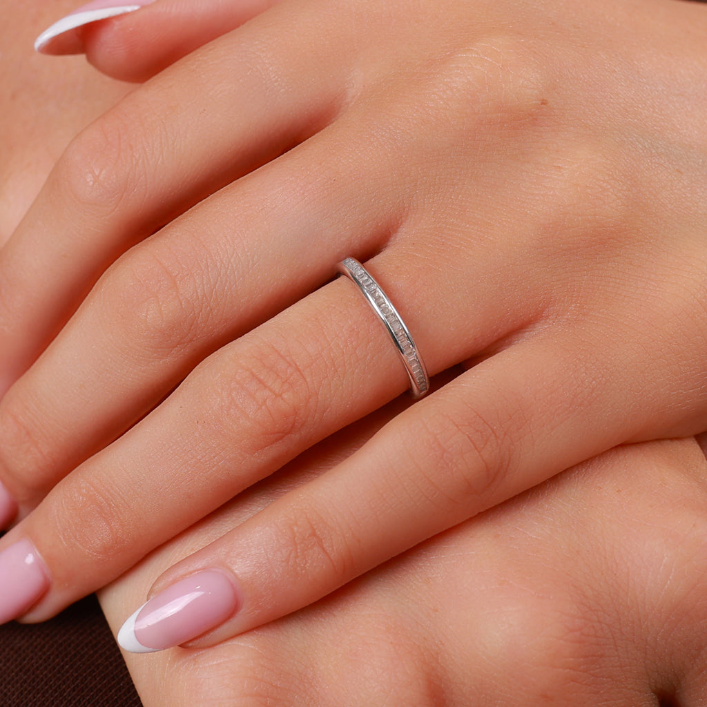 Baguette Cut Diamond Channel Set Wedding Band