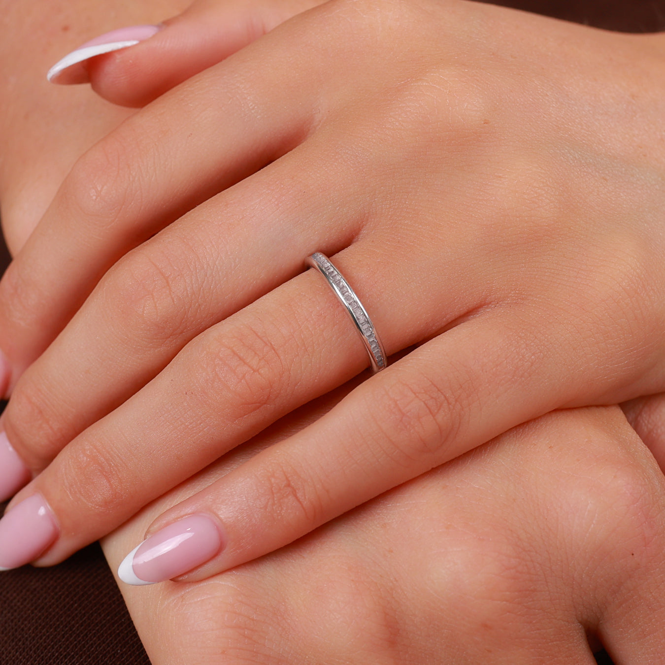 Baguette Cut Diamond Channel Set Wedding Band