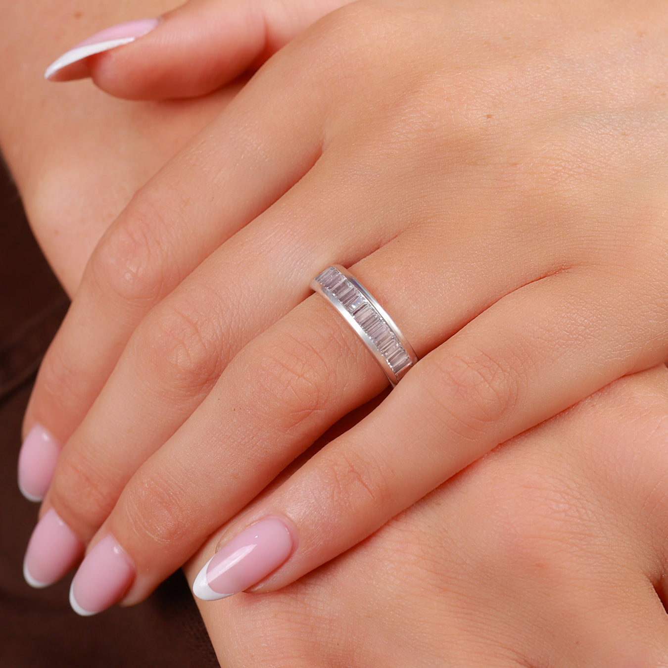 Baguette Cut Diamond Channel Set Wedding Band