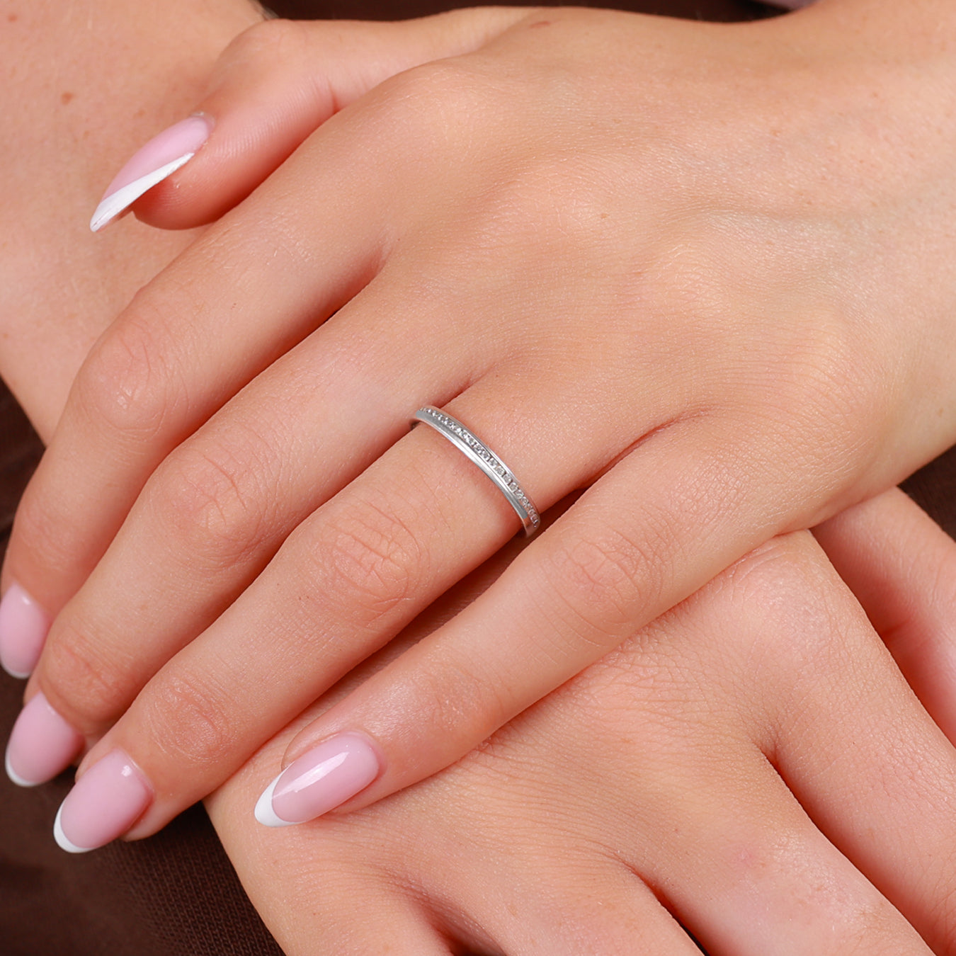 Brilliant Cut Diamond Edge Channel Set Wedding Band