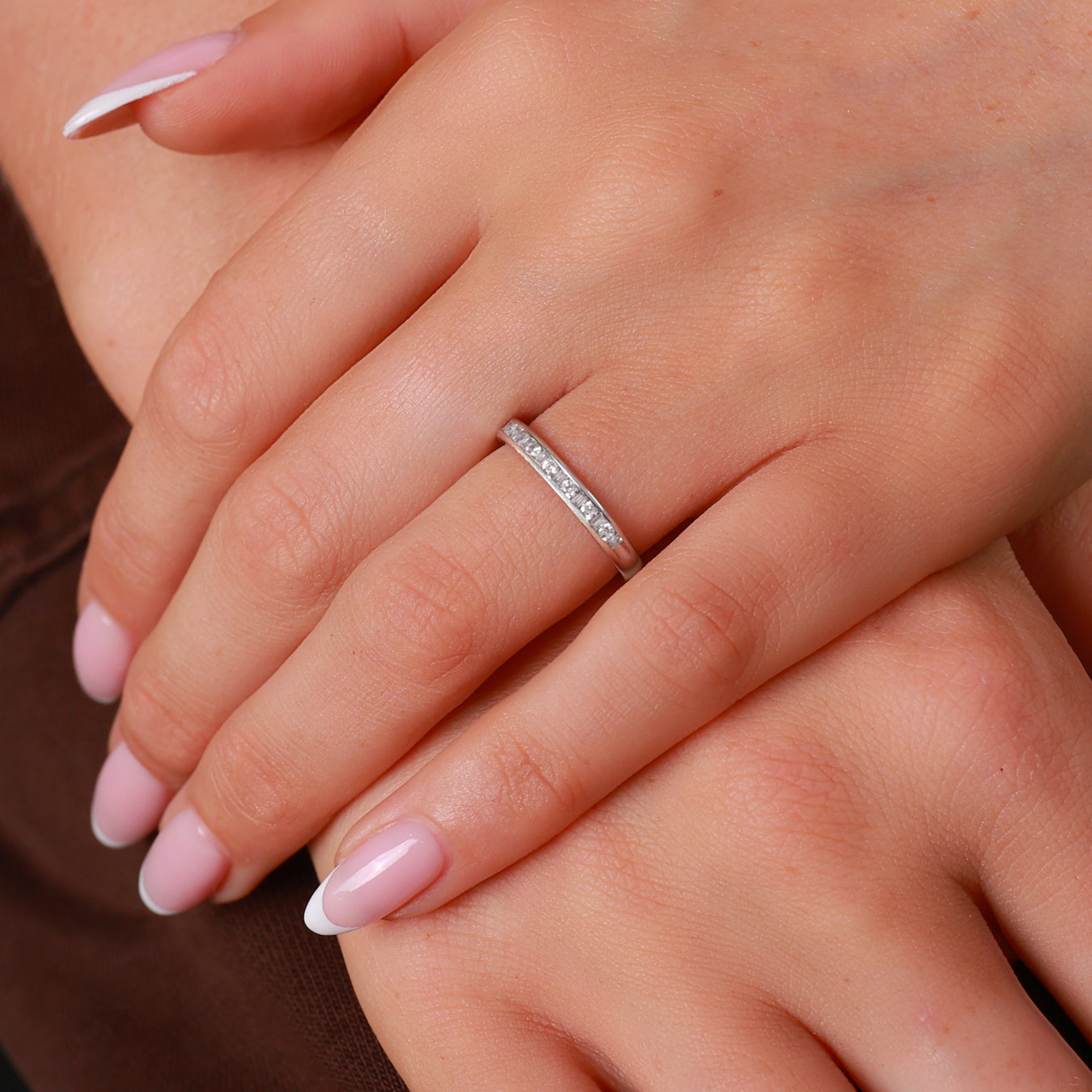 Baguette & Brilliant Cut Diamond Channel Set Wedding Band
