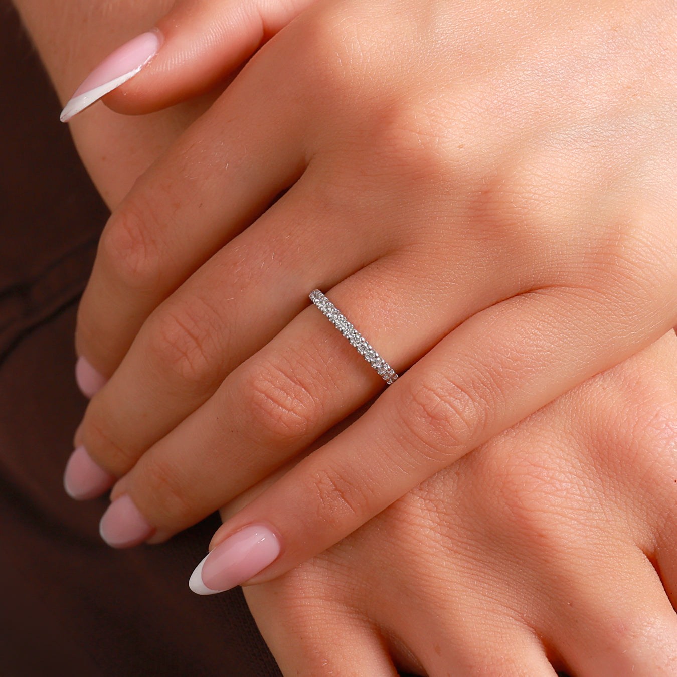 Classic Brilliant Cut Diamond Claw Set Wedding Band