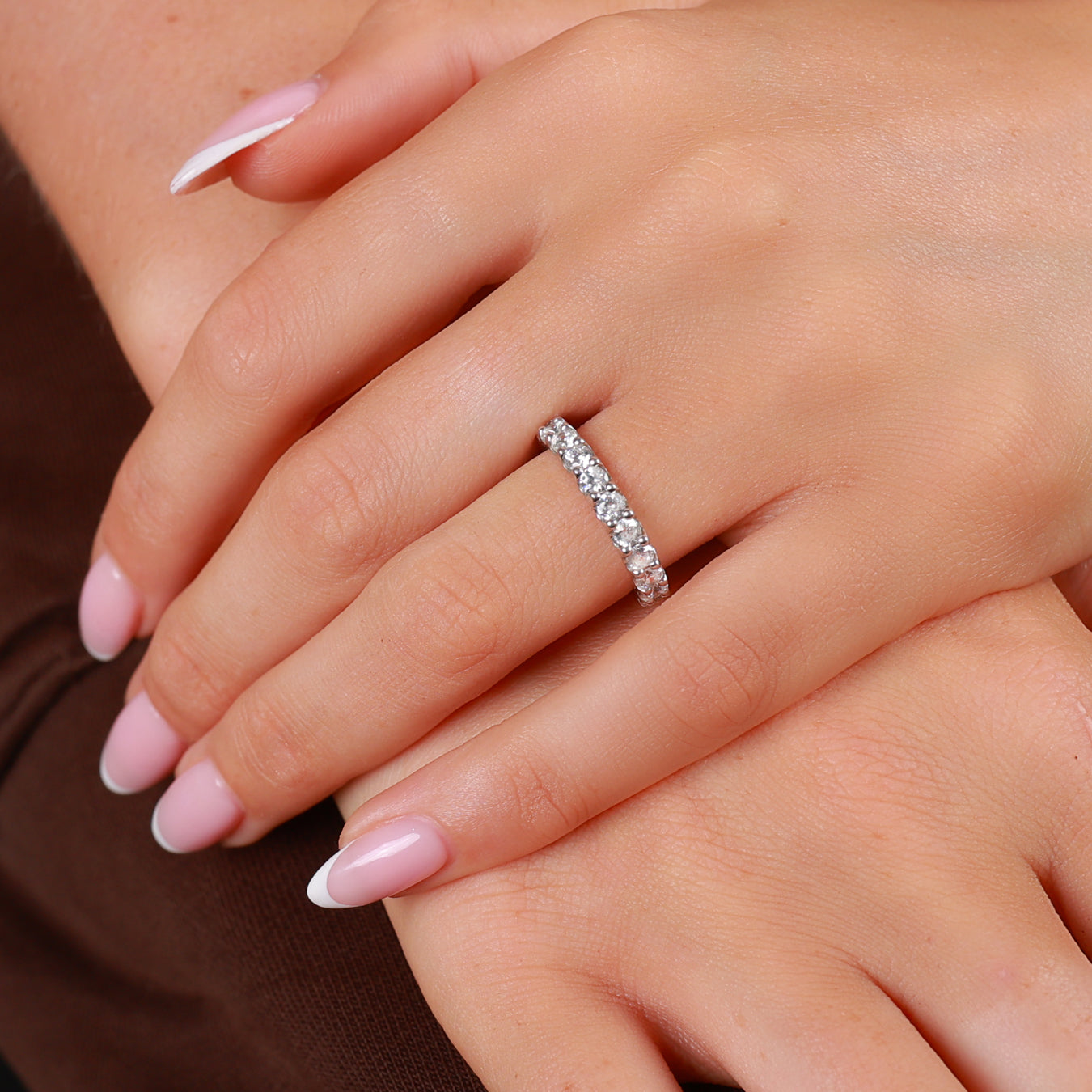 Classic Brilliant Cut Diamond Claw Set Wedding Band