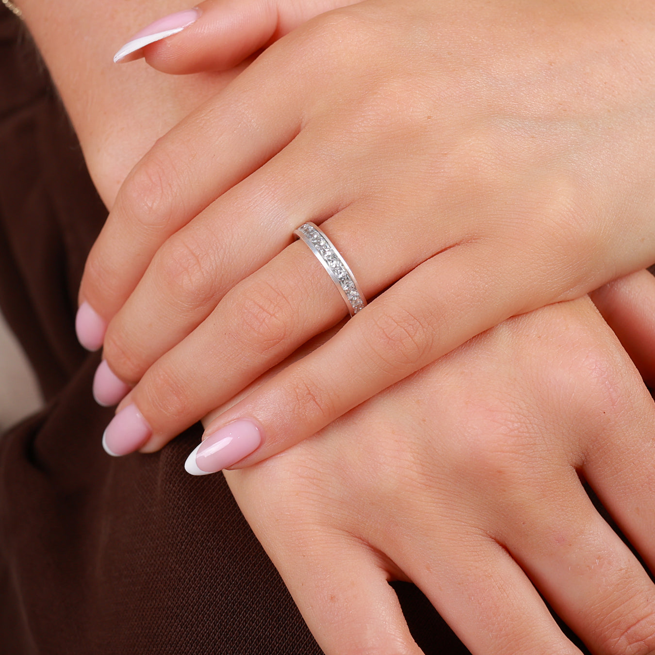 Princess Cut Diamond Channel Set Wedding Band