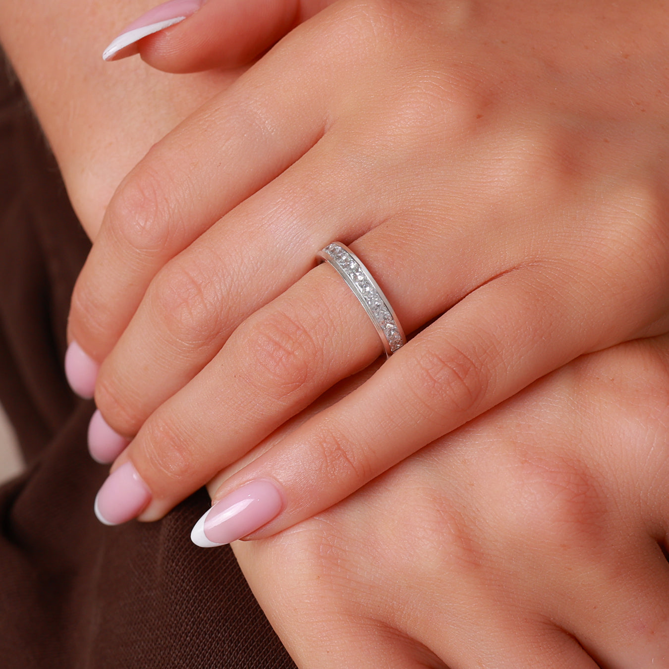 Princess Cut Diamond Channel Set Wedding Band