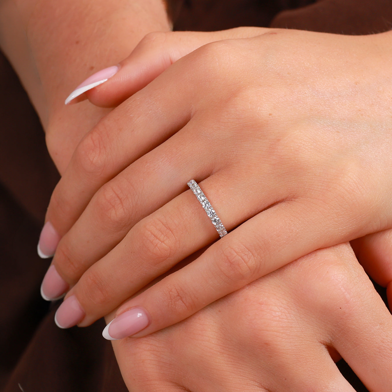 Classic Brilliant Cut Diamond Claw Set Wedding Band