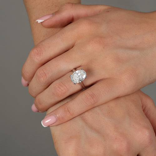 5.07ct Oval Cut Lab Grown Diamond Ring - Platinum