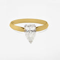 4.38ct Pear Cut Lab Grown Diamond Ring - 9ct Yellow Gold