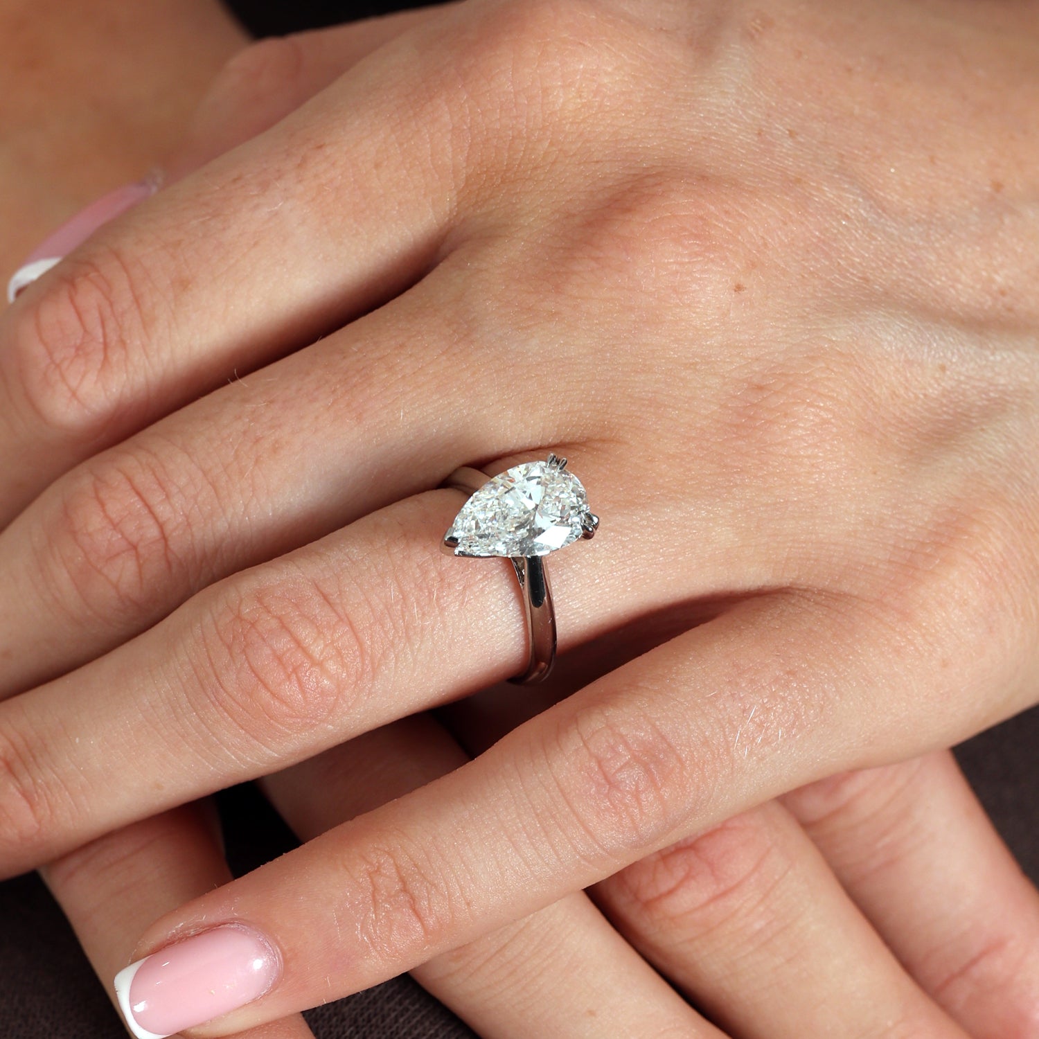 4.38ct Pear Cut Lab Grown Diamond Ring - 9ct White Gold