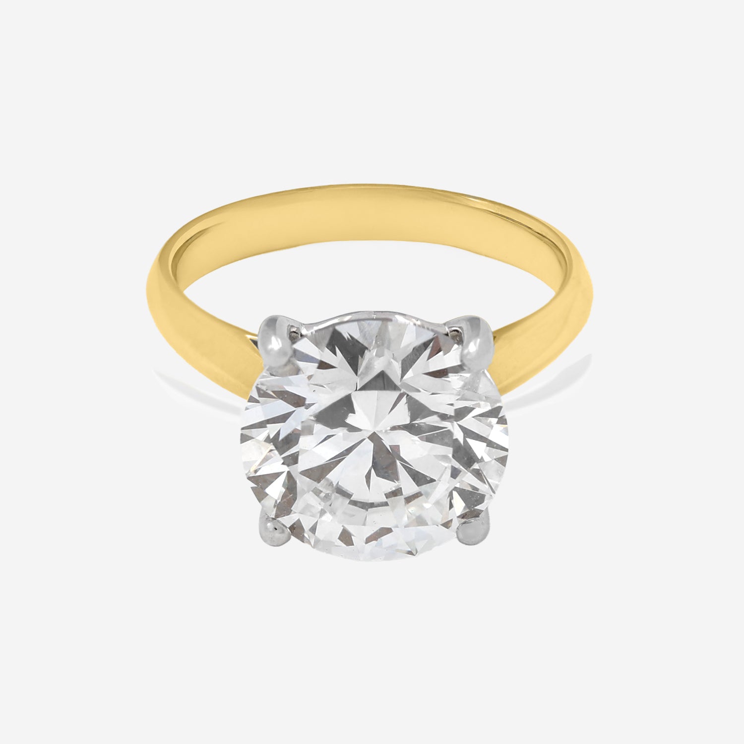 5.05ct Round Cut Lab Grown Diamond Ring - 18ct Yellow Gold