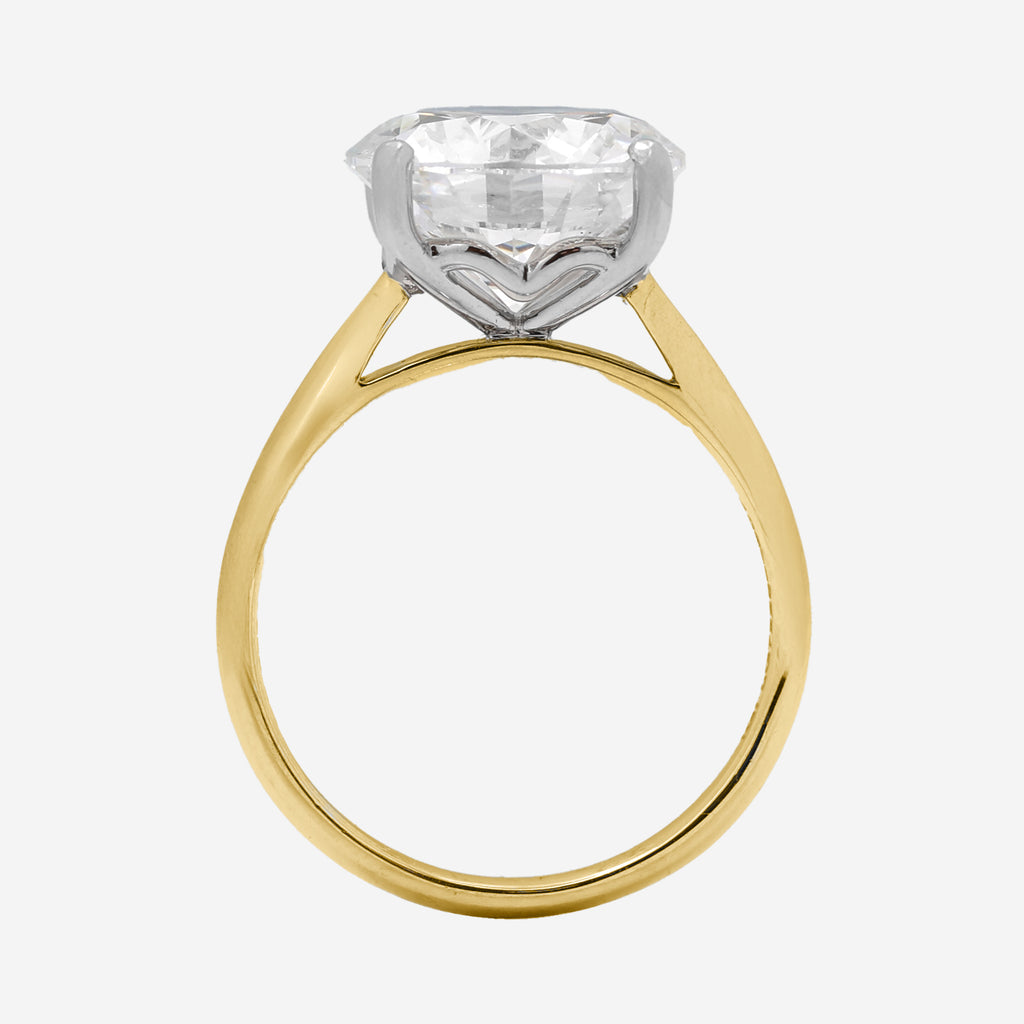 5.05ct Round Cut Lab Grown Diamond Ring - 18ct Yellow Gold