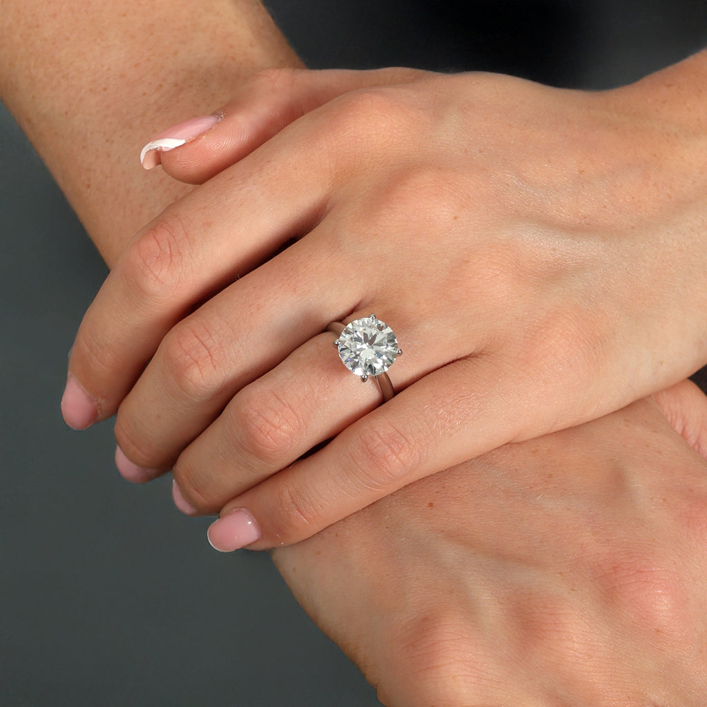 5.05ct Round Cut Lab Grown Diamond Ring - Platinum