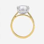 4.18ct Round Cut Lab Grown Diamond Ring with Diamond Shoulders - 18ct Yellow Gold