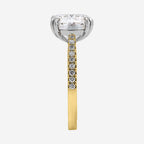 4.18ct Round Cut Lab Grown Diamond Ring with Diamond Shoulders - 18ct Yellow Gold