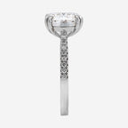 2.27ct Round Cut Lab Grown Diamond Ring with Diamond Shoulders - 18ct White Gold